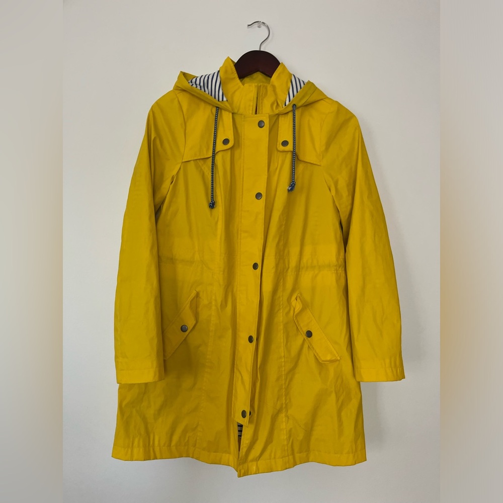 ModCloth Fervour Yellow Hooded Women's Rain Jacket with Hood